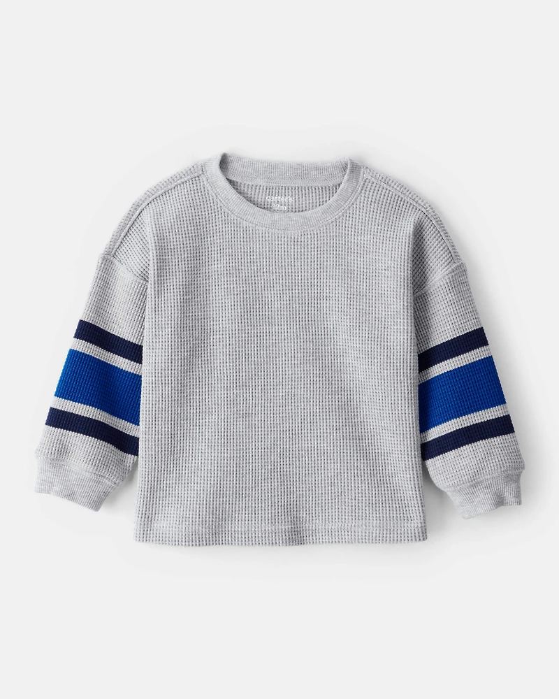 Baby Boy Thermal Long-Sleeve T-Shirt - Grey/Navy