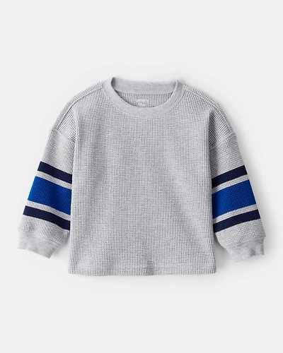 Baby Boy Thermal Long-Sleeve T-Shirt - Grey/Navy