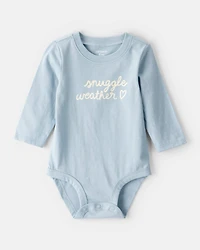 Baby Girl Snuggle Weather Long-Sleeve Graphic Bodysuit - Blue