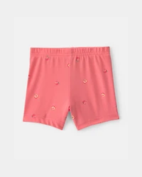 Baby Girl Peach Bike Shorts - Coral