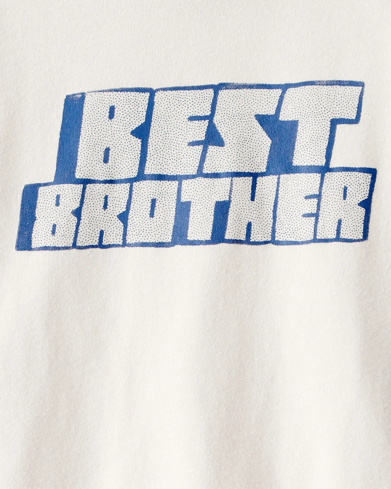 Toddler Boy Best Brother Long-Sleeve Graphic Tee - White