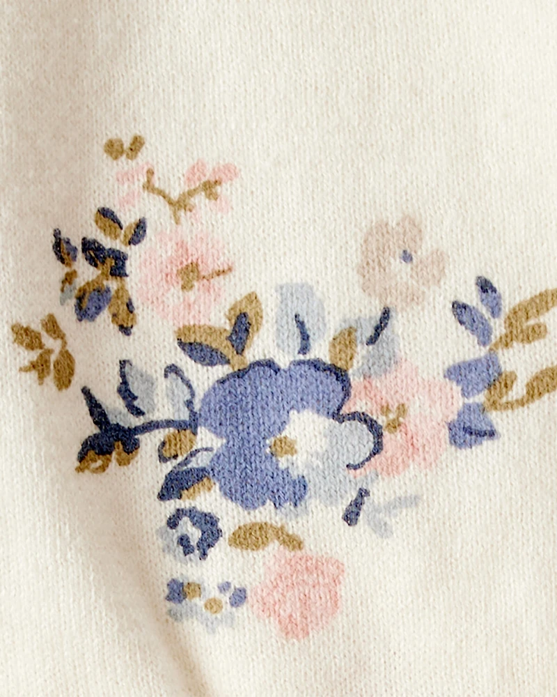 Baby Girl 2-Piece Organic Cotton Floral-Print Sweater Set