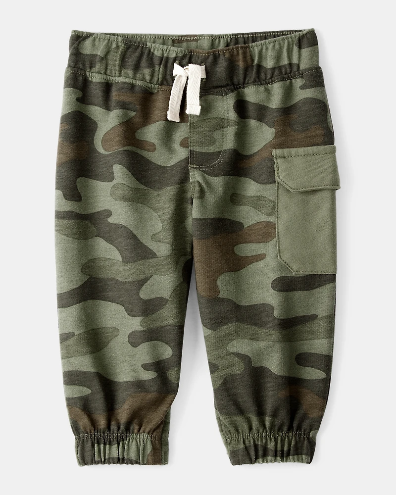 Baby Boy 2-Piece Camping Camo Cotton Long-Sleeve Bodysuit & Pant Set - Green/Beige