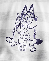 Baby Bluey Striped French Terry Pullover - Grey