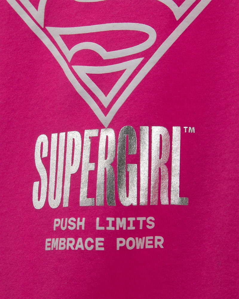 Girls Supergirl Graphic Tee - Pink
