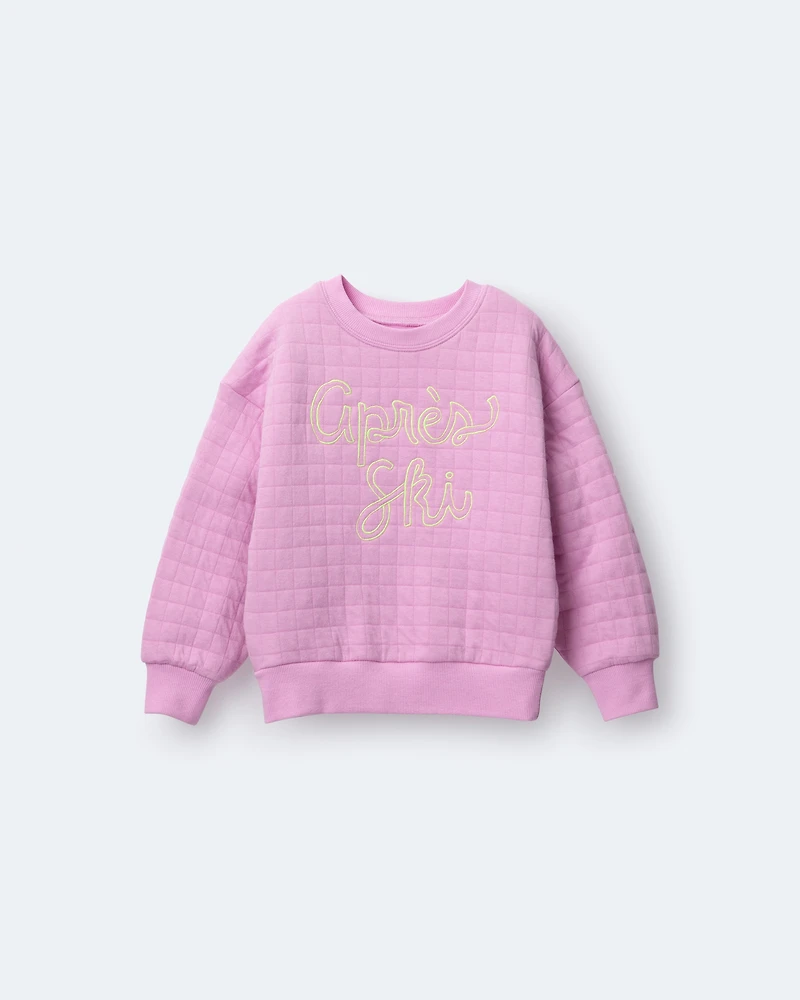 Toddler Girl Après Ski' Dolman-Sleeve Sweatshirt - Lilac