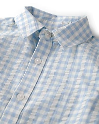 Baby Boy Gingham Button-Front Shirt Made with Organic Cotton
