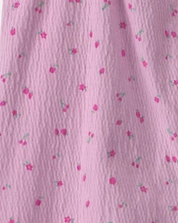 Baby Cherry Flutter Sleeve Jumpsuit - Pink