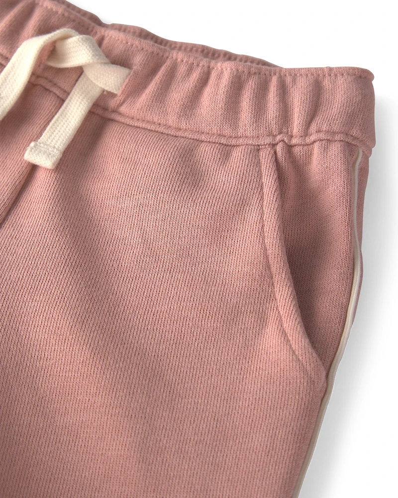 Girls 2-Piece Organic Cotton Pullover & Short Set Pink