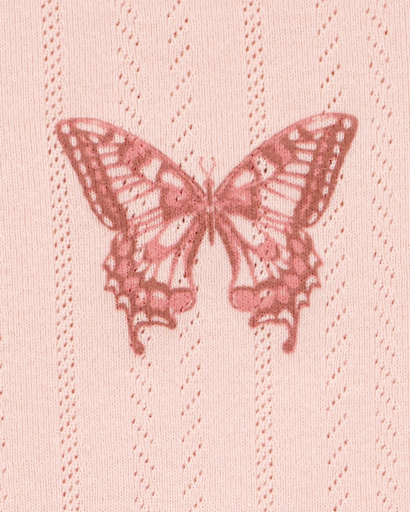 Kid Butterfly Pointelle Baby Tee
