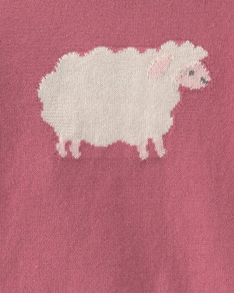 Baby Girl 2-Piece Sheep Long-Sleeve Top & Pant Set - Pink