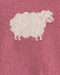 Baby Girl 2-Piece Sheep Long-Sleeve Top & Pant Set - Pink