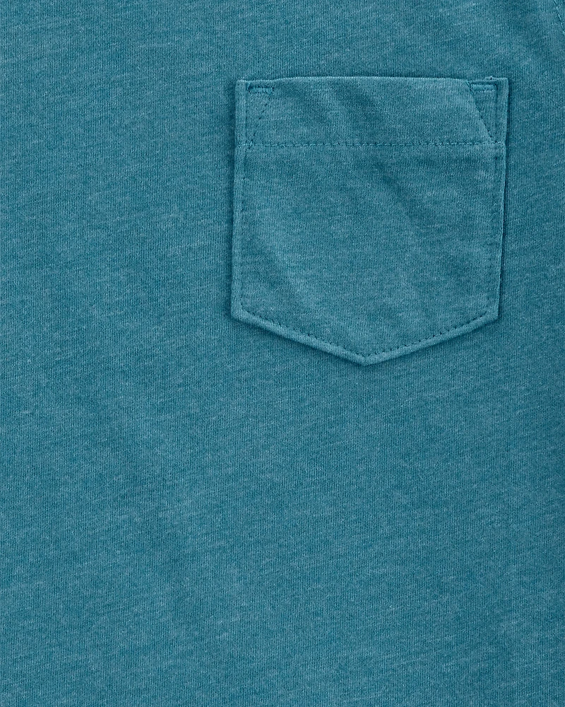 Toddler Boy Solid Short-Sleeve Pocket Tee - Teal