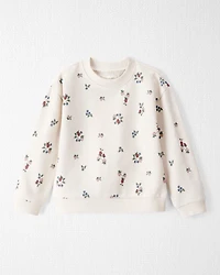 Toddler Girl Organic Cotton French Terry Sweatshirt Berry Blossom Print