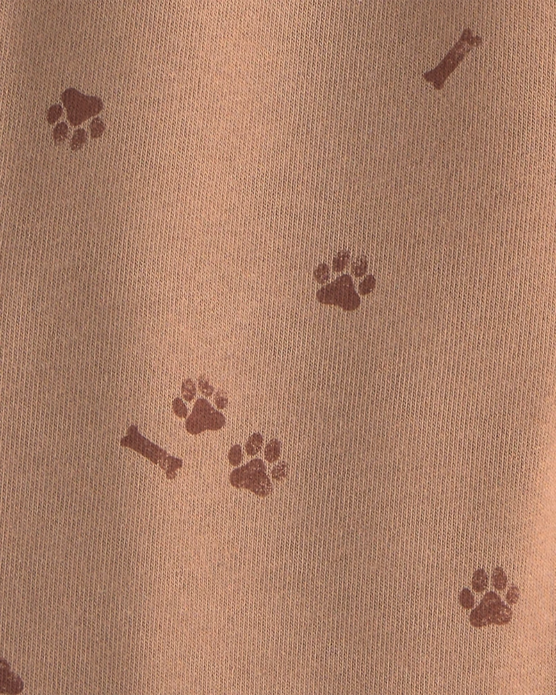 Toddler Boy 2-Piece 'My Best Friend' Dog Fleece Top & Pant Set - Cream/Brown