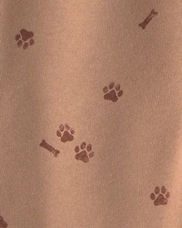 Toddler Boy 2-Piece 'My Best Friend' Dog Fleece Top & Pant Set - Cream/Brown