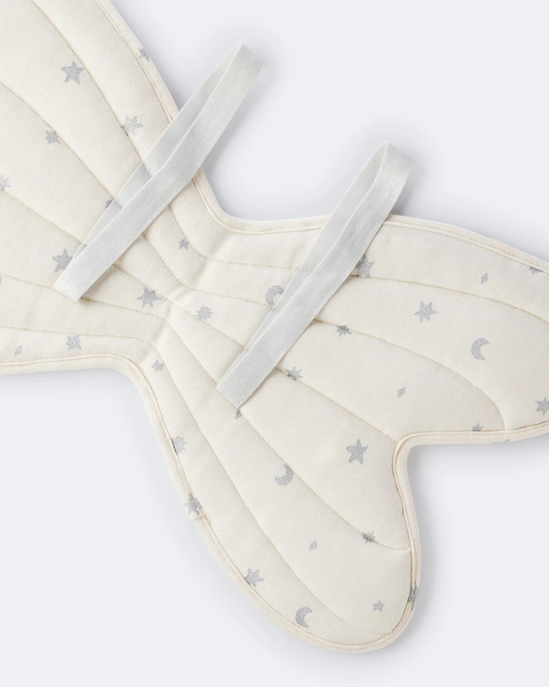 Toddler Girl Celestial Dress Up Wings - Cream/Silver