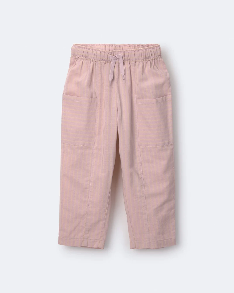 Toddler Girl Pocket Pant Stripes - Rose
