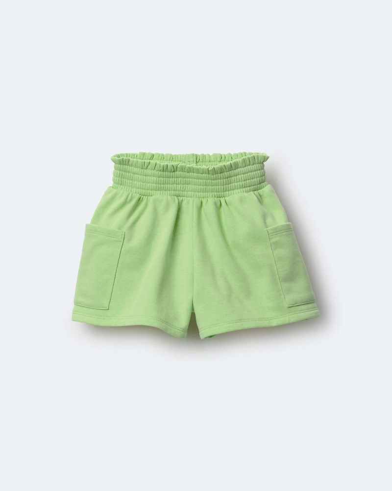 Toddler Girl Swing Short with Pockets - Lime Green