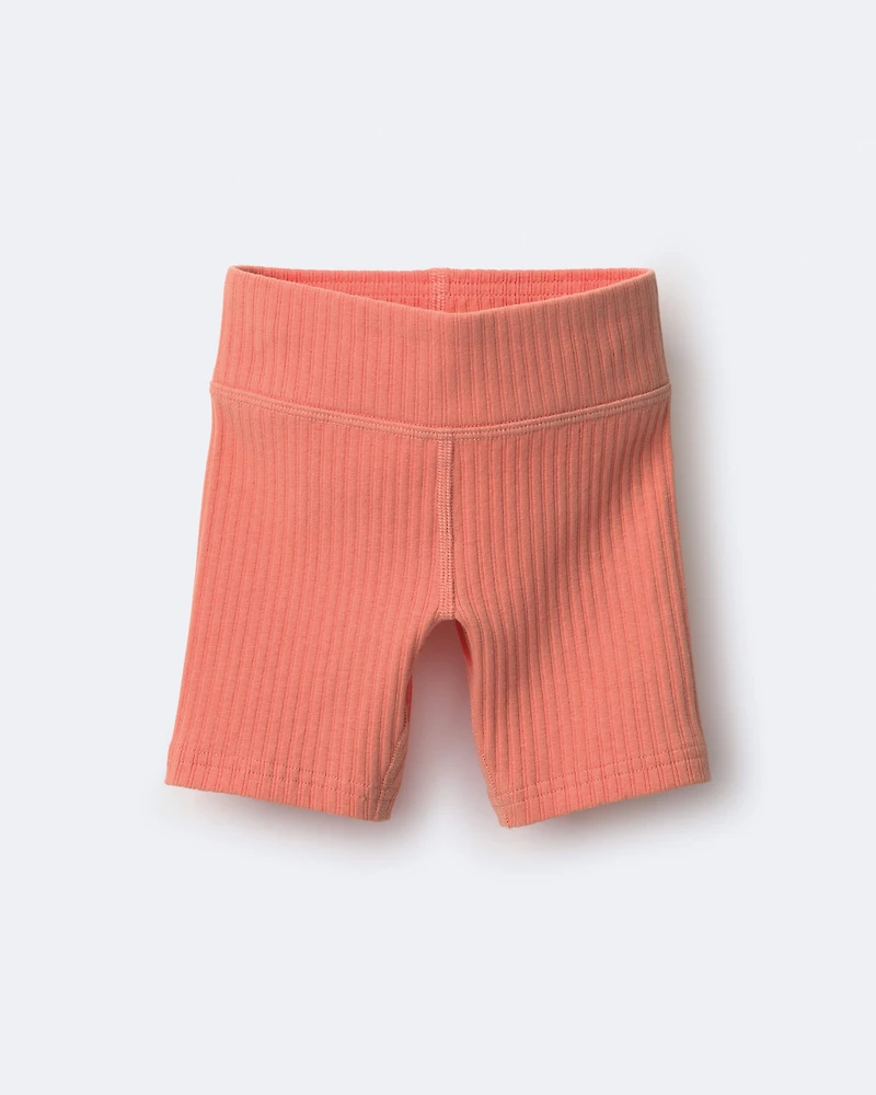 Toddler Girl Brooklyn Bike Shorts - Coral