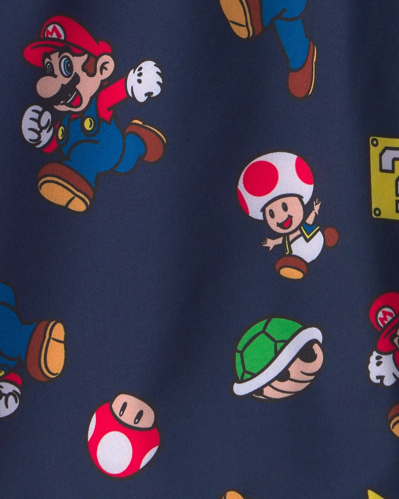 Boys Nintendo Super Mario Swim Trunks - Navy Blue