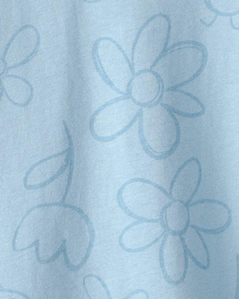 Baby Girl Ladybug Floral Top - Blue