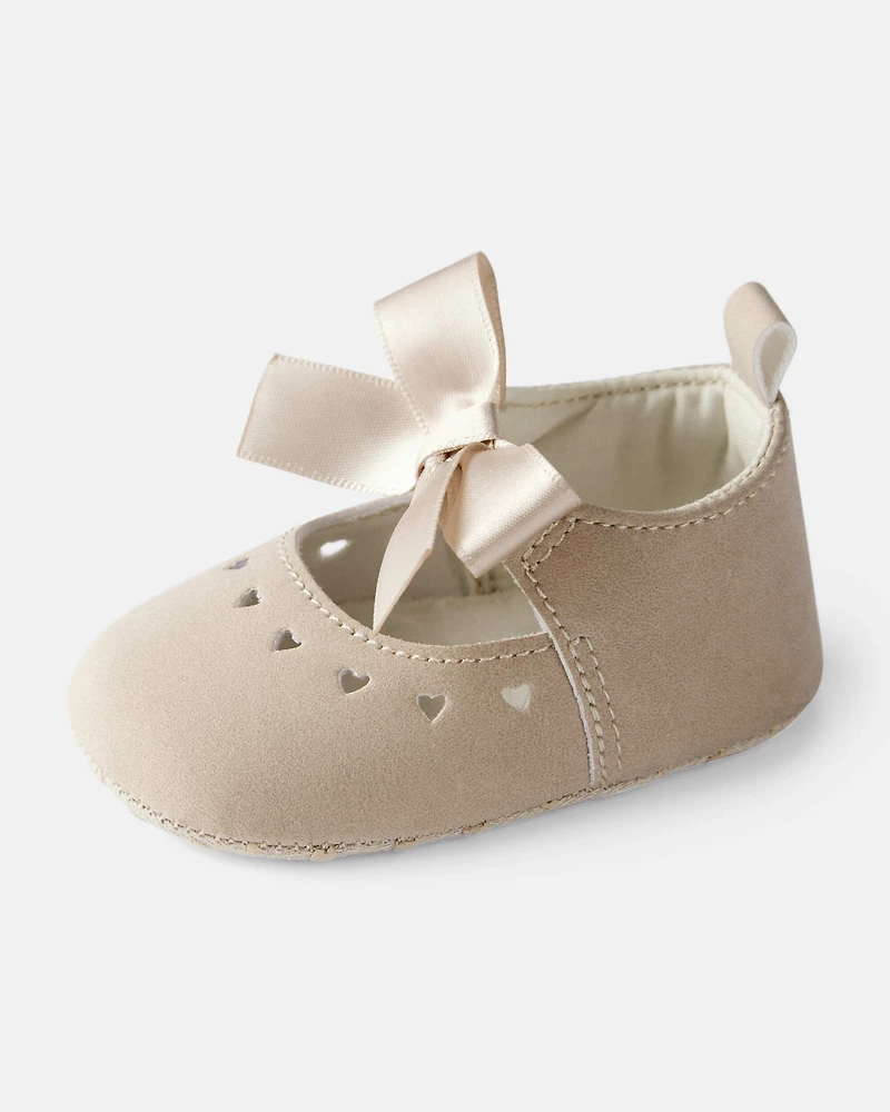 Baby Girl Bow Casual Shoes - Brown