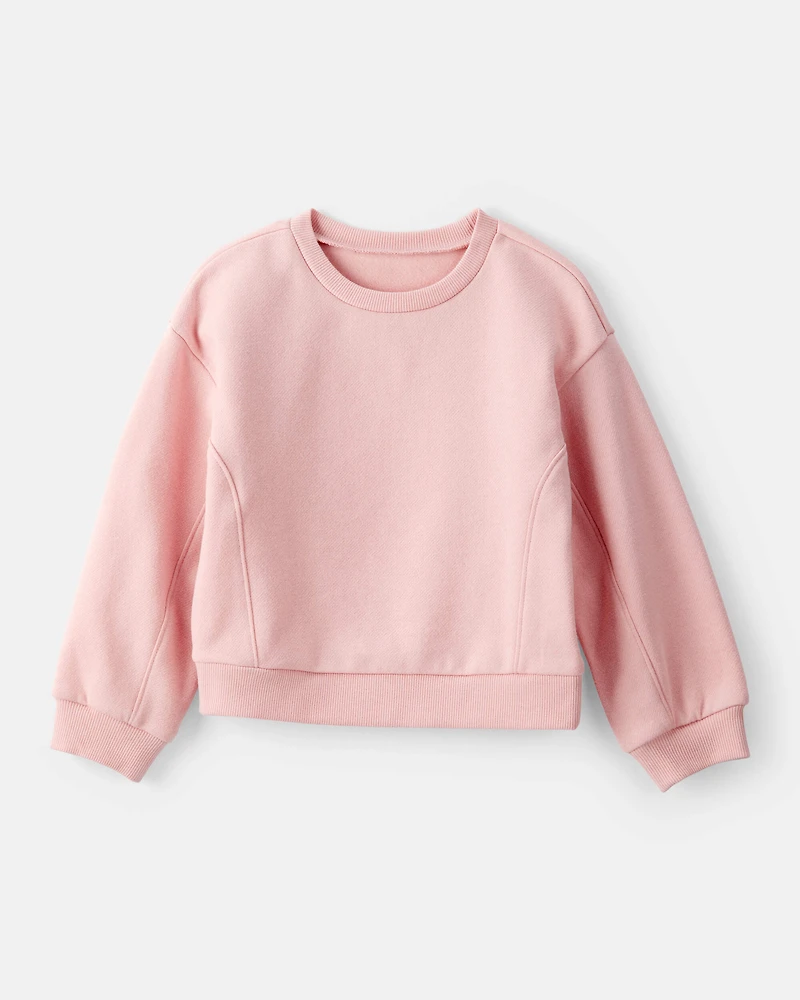 Toddler Girl Long-Sleeve Pullover Sweatshirt - Pink
