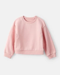 Toddler Girl Long-Sleeve Pullover Sweatshirt - Pink