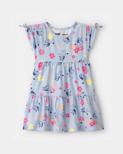 Toddler Girl Bluey™ Floral Dress - Blue