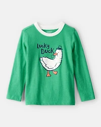 Toddler Boy St. Patricks Day Lucky Duck Long-Sleeve Graphic Tee - Green