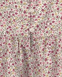 Toddler Girl Organic Cotton Dobby Dress Floral