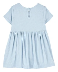 Baby Girl Solid PurelySoft Bodysuit Dress -Blue