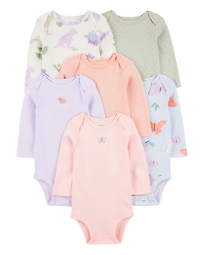Baby Girl 6-Pack Long-Sleeve Original Bodysuits