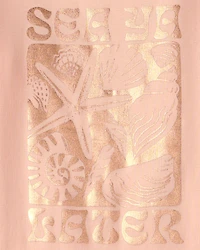 Girls Seashells 100% Cotton Short-Sleeve Snug Fit 4-Piece pyjama Set - Pink/Orange