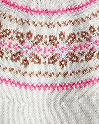 Baby Girl 2-Piece Fair Isle Sweater & Pant Set - Pink