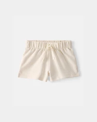 Baby Girl French Terry Shorts - Cream