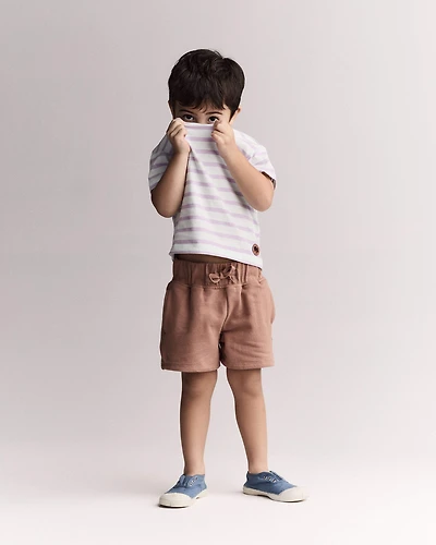 Toddler Relaxed Tee Stripes- Blue/Purple