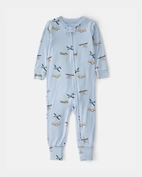 Baby Boy Plane PurelySoft 2-Way Zip 1-Piece Pyjama - Blue