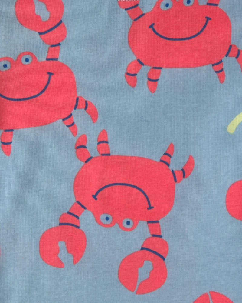 Toddler Boy Sunshine Beach 100% Cotton 4-Piece Pyjama Set - Navy/Blue/Red