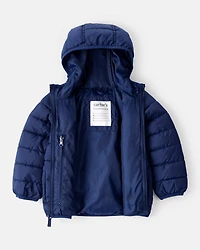 Toddler Hooded Puffer Jacket - Navy Blue