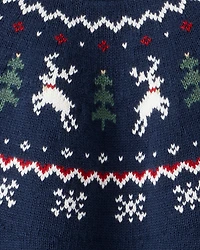 Toddler Organic Cotton Fair Isle Sweater Knit Pullover