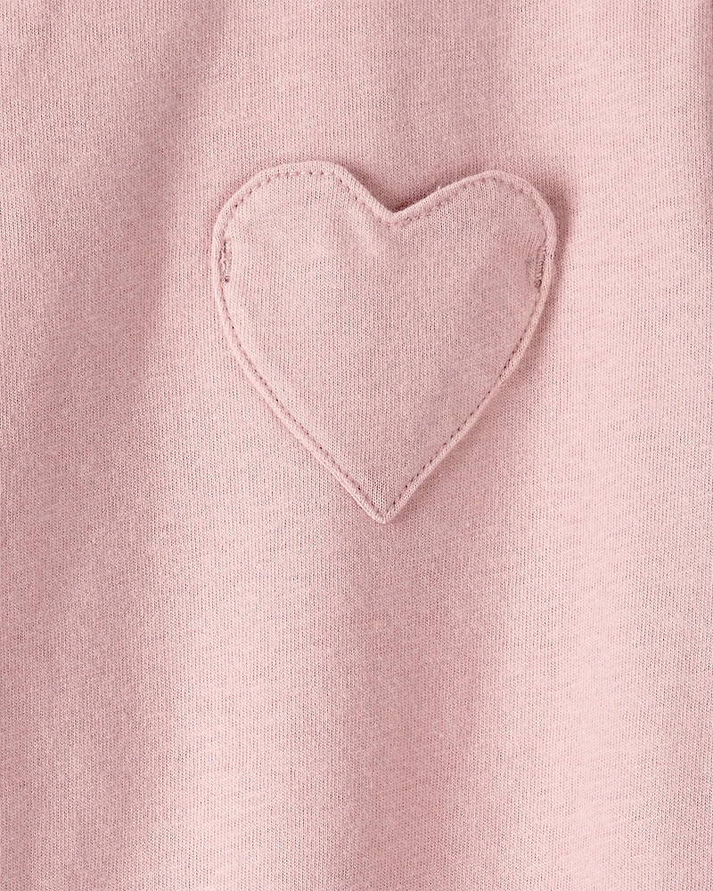 Toddler Girl Heart Pocket Top - Pink