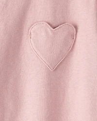 Toddler Girl Heart Pocket Top - Pink