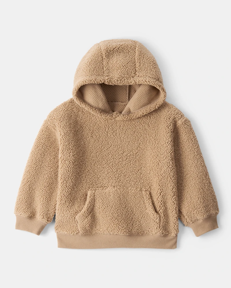Toddler Boy Sherpa Long-Sleeve Hoodie - Brown