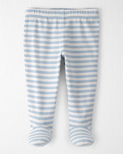 Baby Organic Cotton Striped Footed Pants