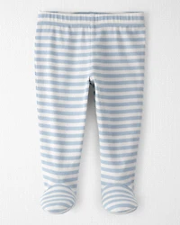 Baby Organic Cotton Striped Footed Pants
