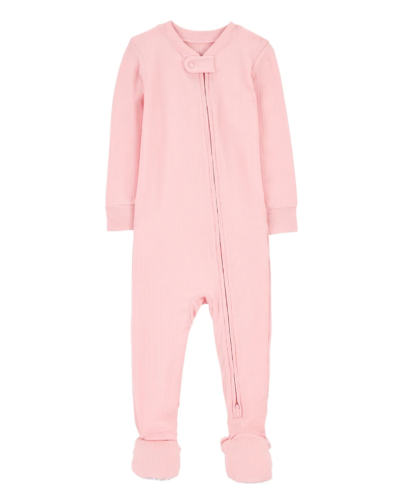 Baby Girl Solid PurelySoft Footie 1-Piece Pyjamas - Pink