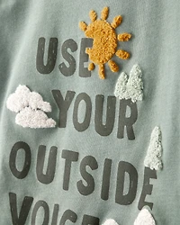 Toddler Boy Use Your Outside Voice Graphic Long-Sleeve Tee - Green