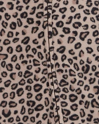 Baby Girl Leopard Print Loose Fit Long-Sleeve 2-Way Zip Sleeper - Brown